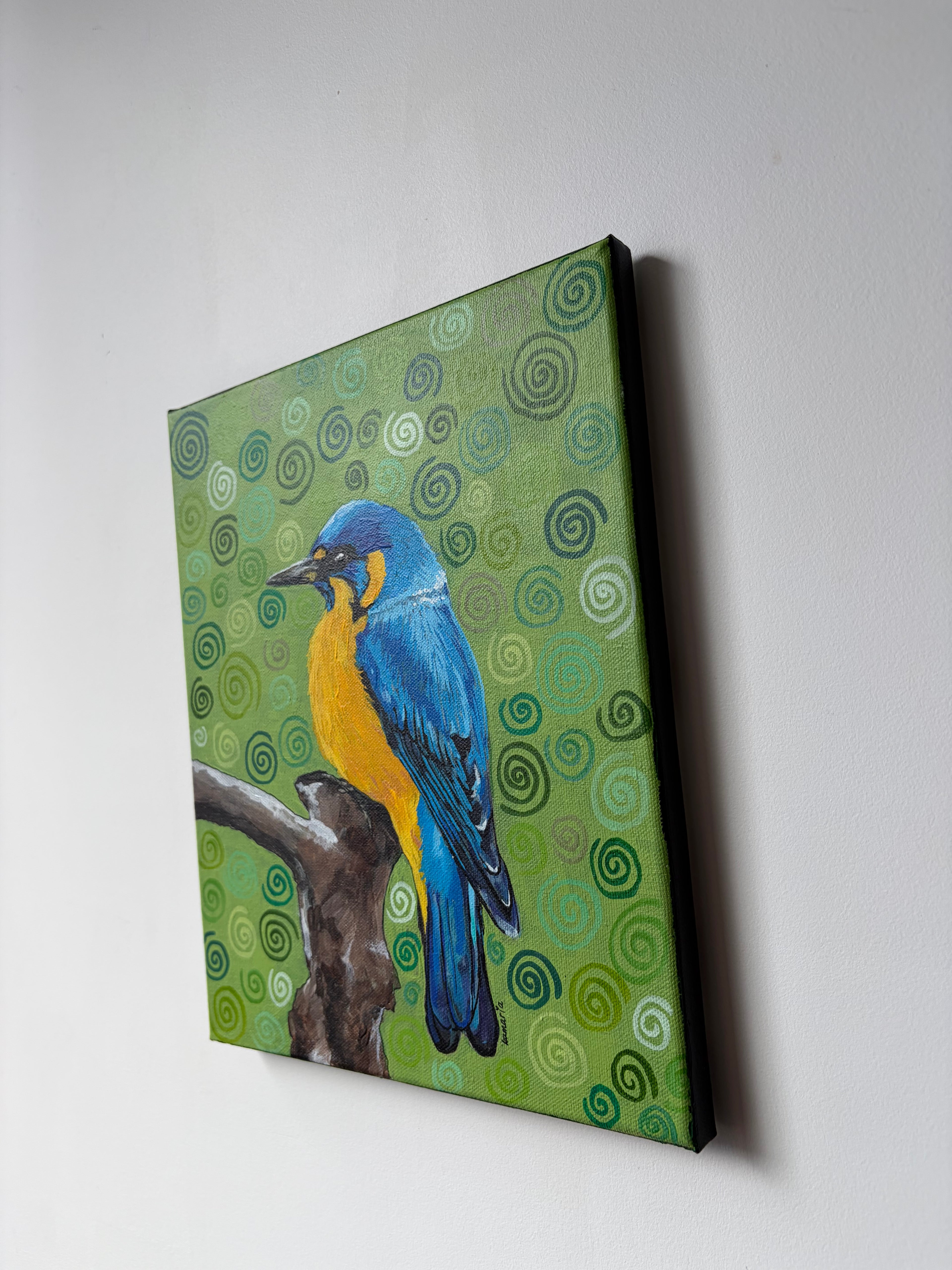 Little Blue Bird 10x12 inch, Original