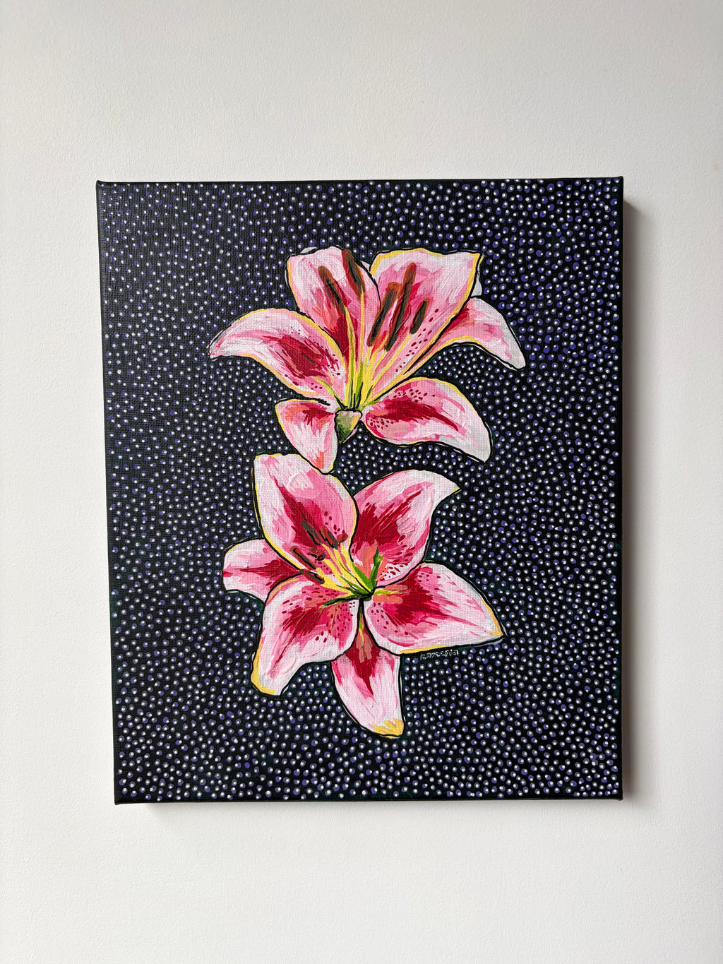 Cosmic Lilies 10x12 inch, Original